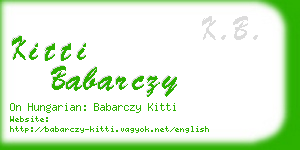 kitti babarczy business card